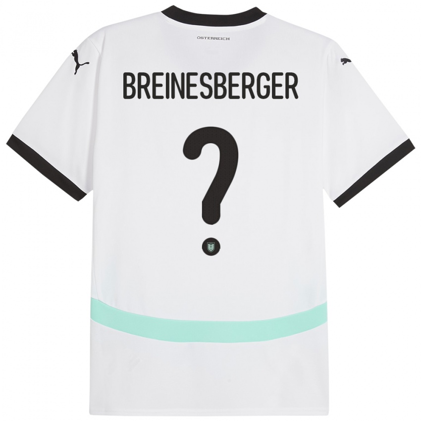 Mujer Camiseta Austria Christoph Breinesberger #0 Blanco 2ª Equipación 24-26 La Camisa México