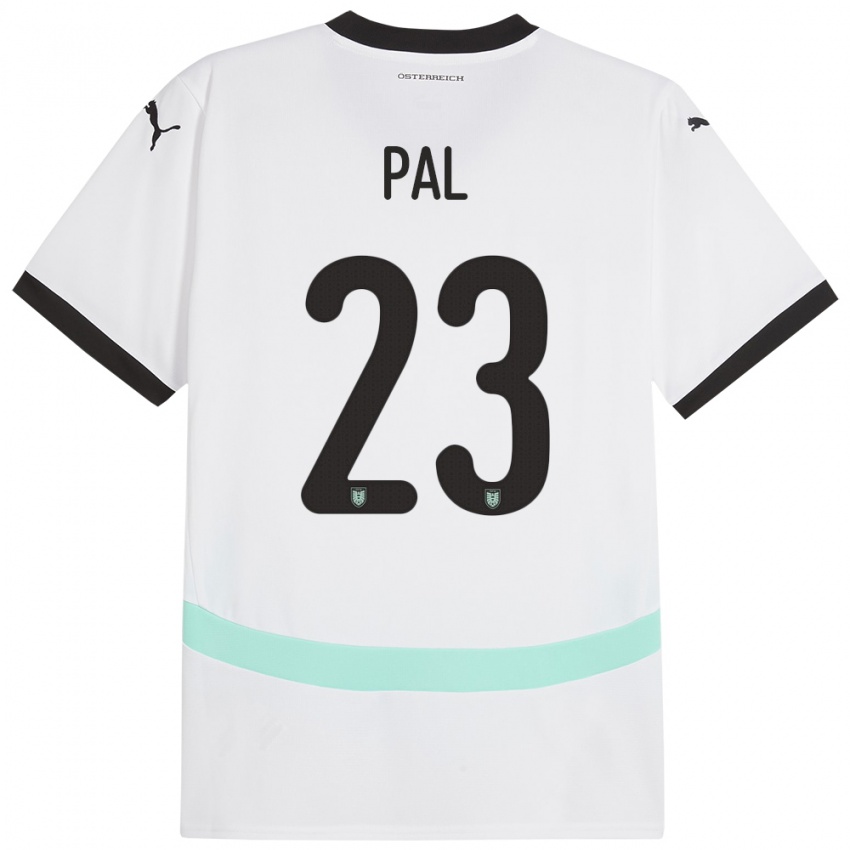 Mujer Camiseta Austria Jasmin Pal #23 Blanco 2ª Equipación 24-26 La Camisa México