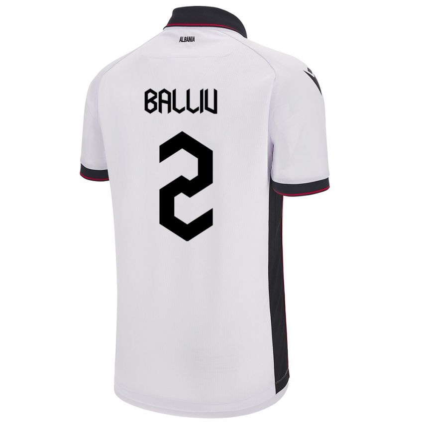 Mujer Camiseta Albania Iván Balliu #2 Blanco 2ª Equipación 24-26 La Camisa México