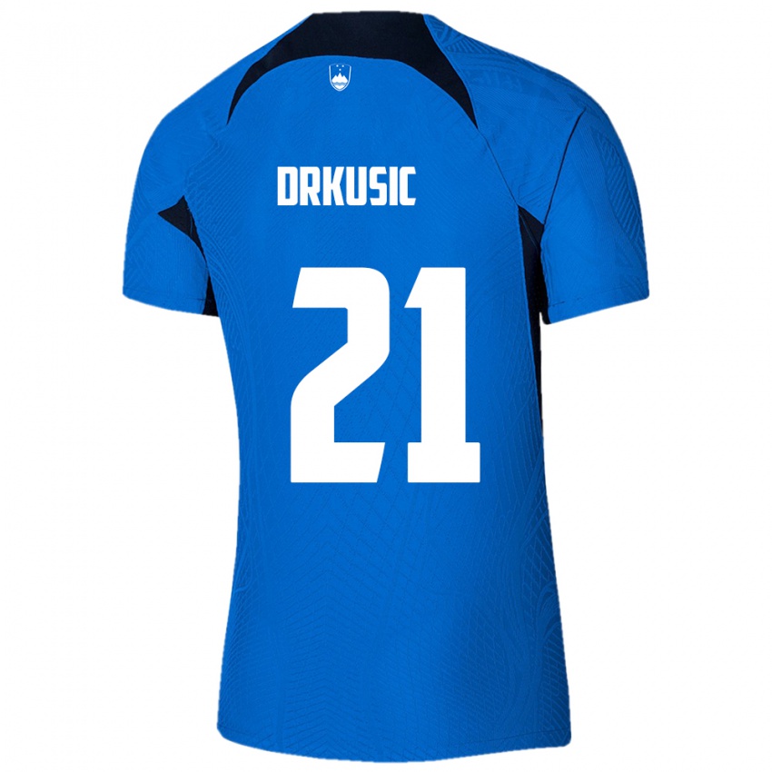 Mujer Camiseta Eslovenia Vanja Drkusic #21 Azul 2ª Equipación 24-26 La Camisa México