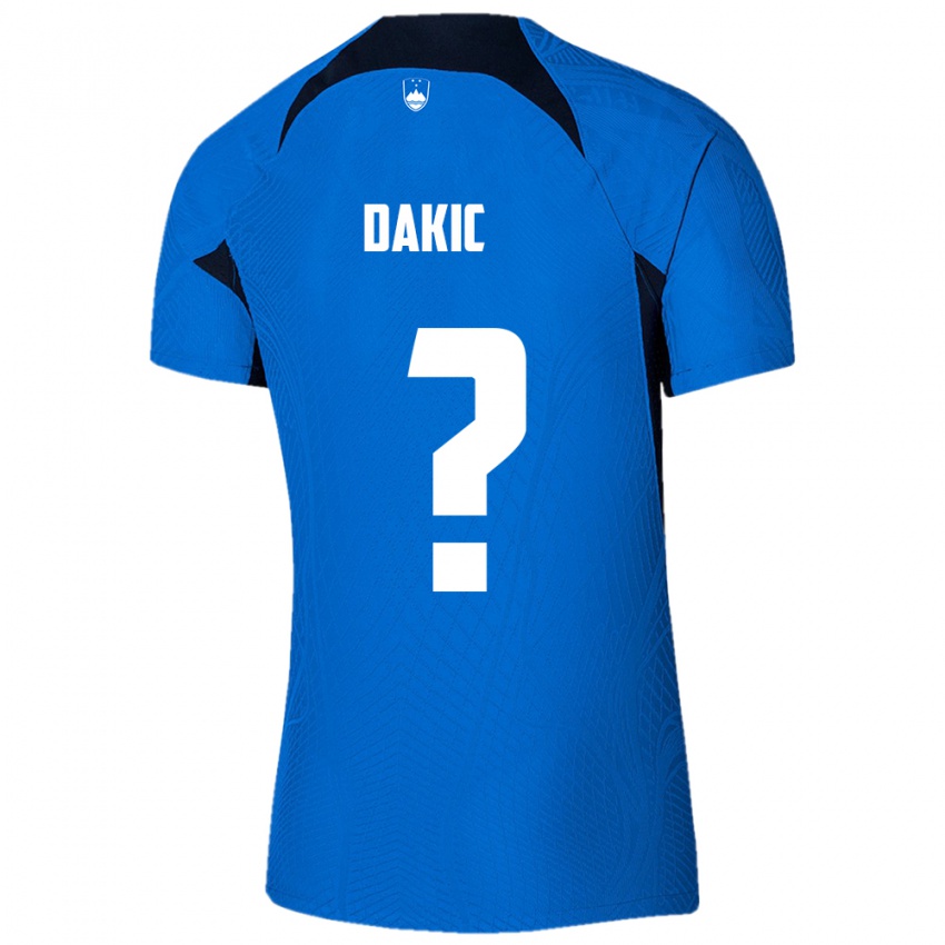 Mujer Camiseta Eslovenia Luka Dakic #0 Azul 2ª Equipación 24-26 La Camisa México