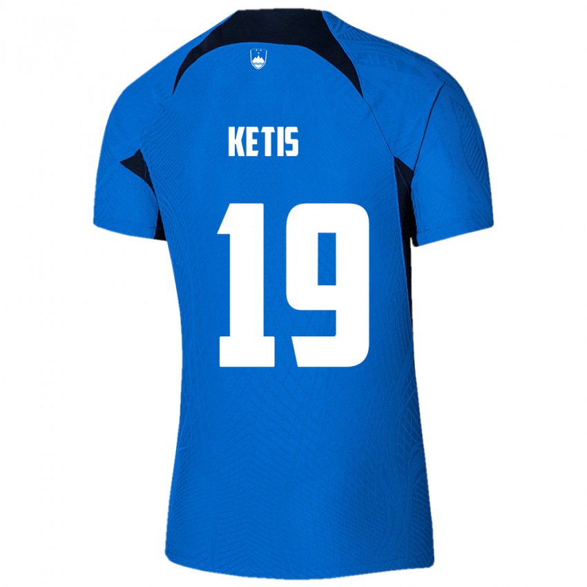 Mujer Camiseta Eslovenia Sara Ketiš #19 Azul 2ª Equipación 24-26 La Camisa México