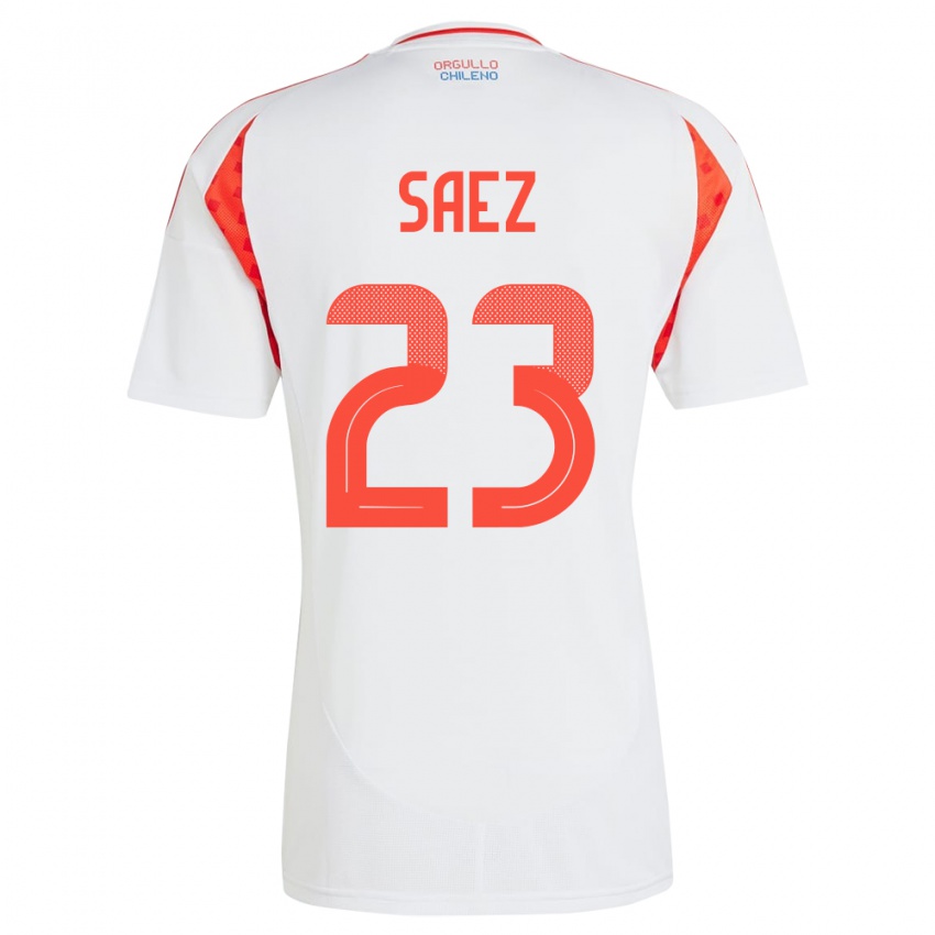 Mujer Camiseta Chile Ignacio Sáez #23 Blanco 2ª Equipación 24-26 La Camisa México