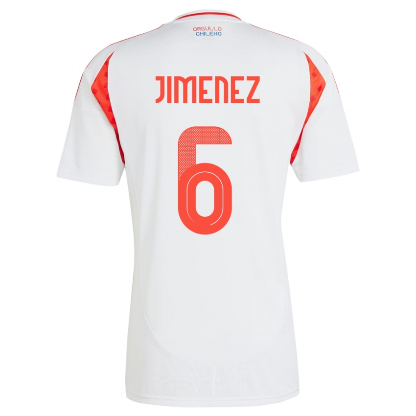 Mujer Camiseta Chile Yastin Jiménez #6 Blanco 2ª Equipación 24-26 La Camisa México