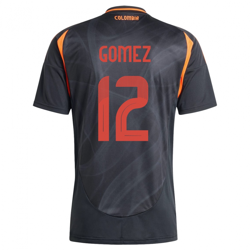 Mujer Camiseta Colombia Juan Gómez #12 Negro 2ª Equipación 24-26 La Camisa México