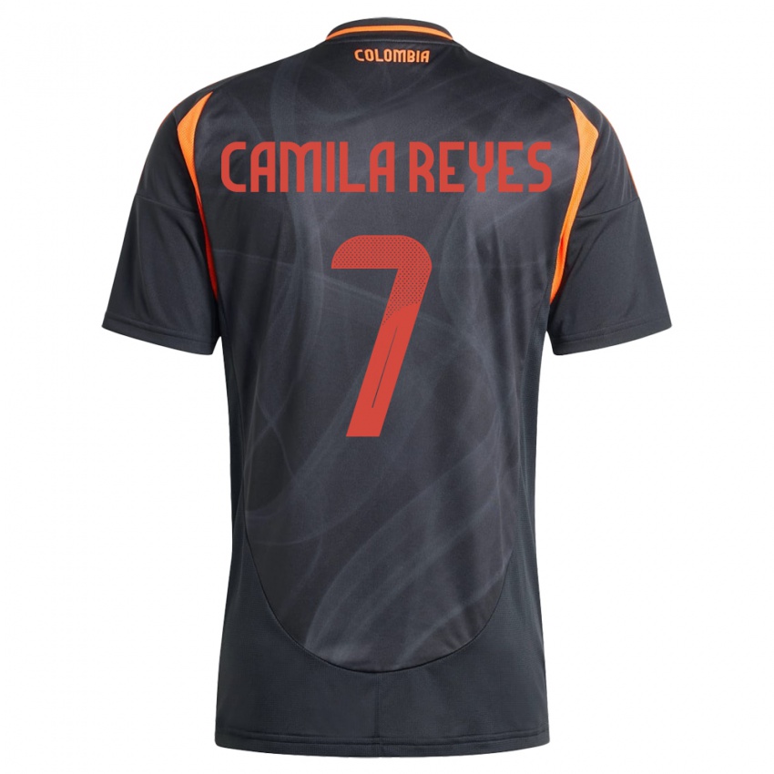 Mujer Camiseta Colombia María Camila Reyes #7 Negro 2ª Equipación 24-26 La Camisa México