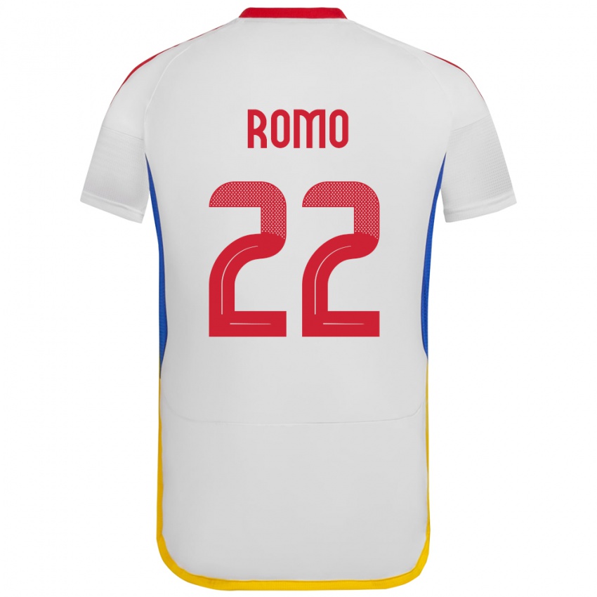 Mujer Camiseta Venezuela Rafael Romo #22 Blanco 2ª Equipación 24-26 La Camisa México