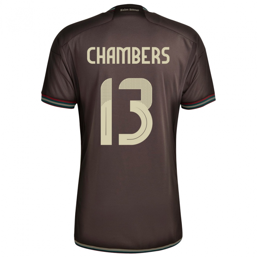 Mujer Camiseta Jamaica Chris-Ann Chambers #13 Marrón Noche 2ª Equipación 24-26 La Camisa México