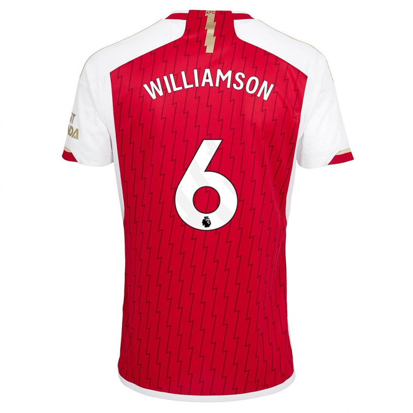 Niño Camiseta Leah Williamson #6 Rojo 1ª Equipación 2023/24 La Camisa México