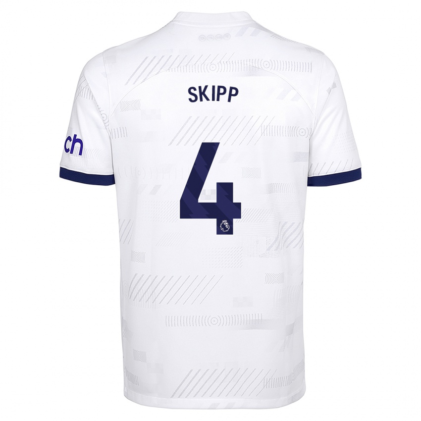 Niño Camiseta Oliver Skipp #4 Blanco 1ª Equipación 2023/24 La Camisa México