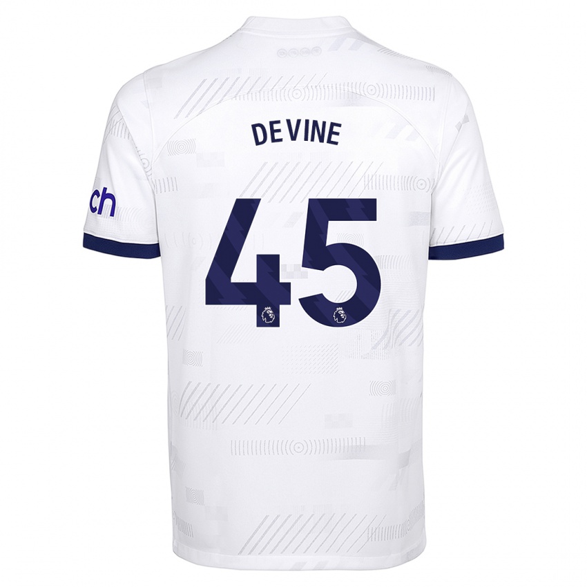 Niño Camiseta Alfie Devine #45 Blanco 1ª Equipación 2023/24 La Camisa México