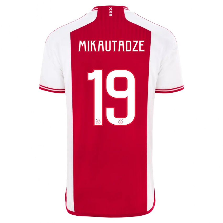 Niño Camiseta Georges Mikautadze #19 Rojo Blanco 1ª Equipación 2023/24 La Camisa México