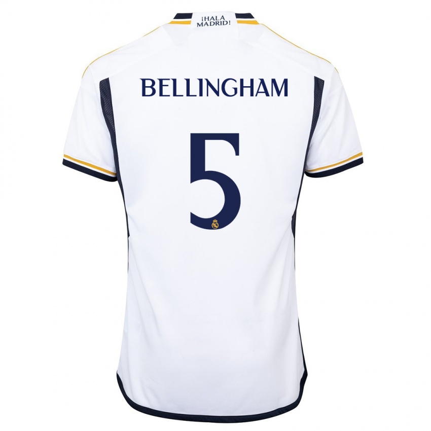 Niño Camiseta Jude Bellingham #5 Blanco 1ª Equipación 2023/24 La Camisa México