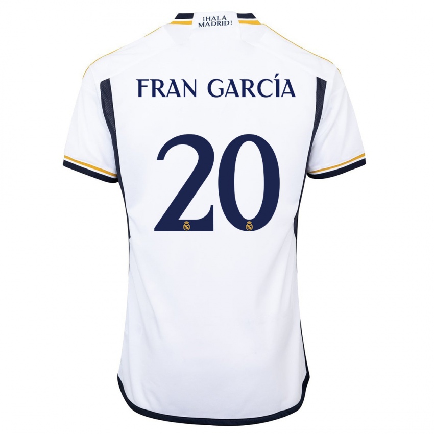 Niño Camiseta Fran García #20 Blanco 1ª Equipación 2023/24 La Camisa México