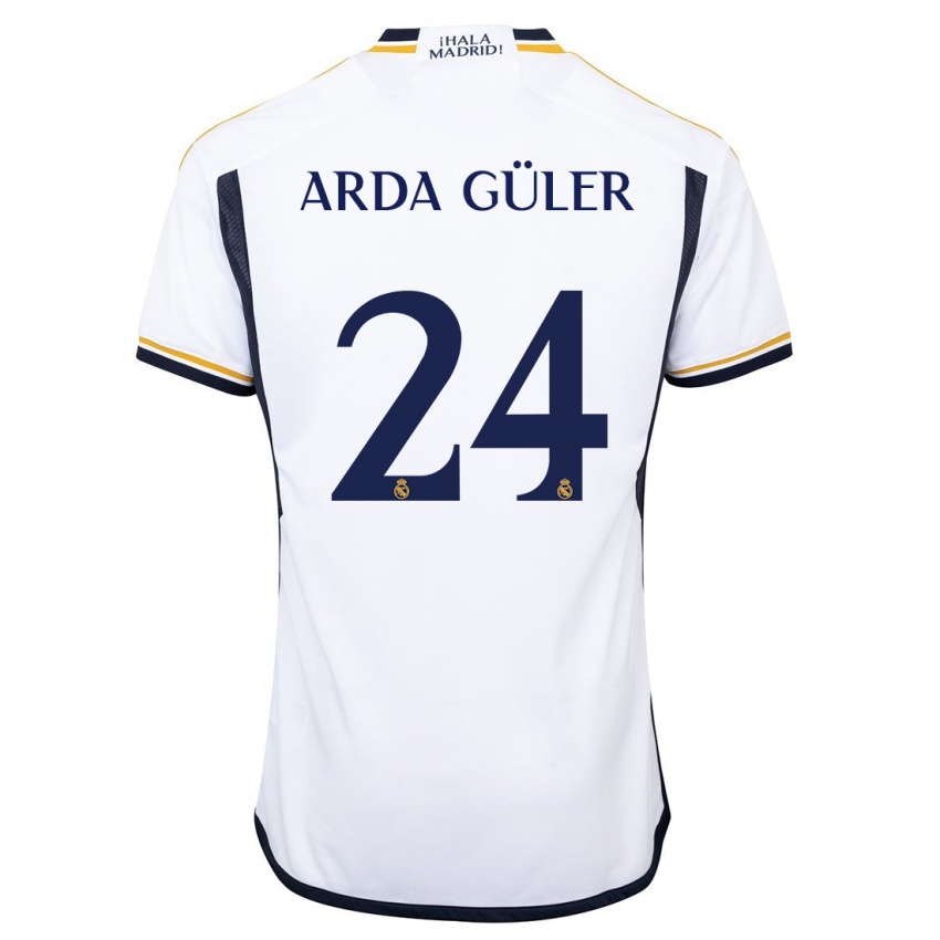 Niño Camiseta Arda Güler #24 Blanco 1ª Equipación 2023/24 La Camisa México