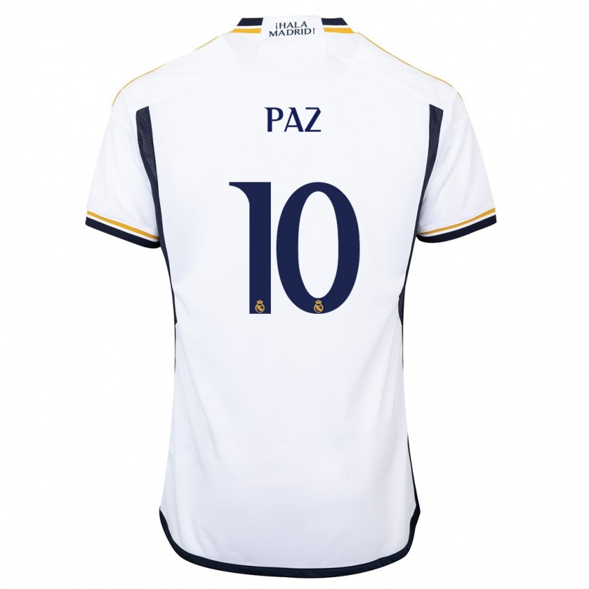 Niño Camiseta Nico Paz #10 Blanco 1ª Equipación 2023/24 La Camisa México