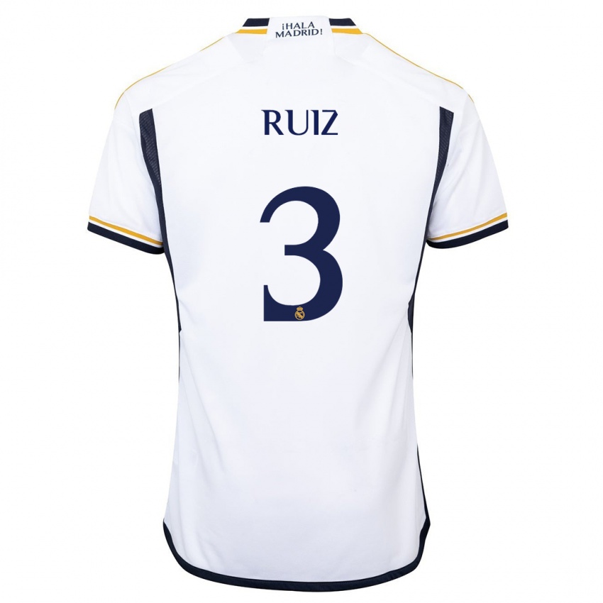 Niño Camiseta David Ruiz #3 Blanco 1ª Equipación 2023/24 La Camisa México
