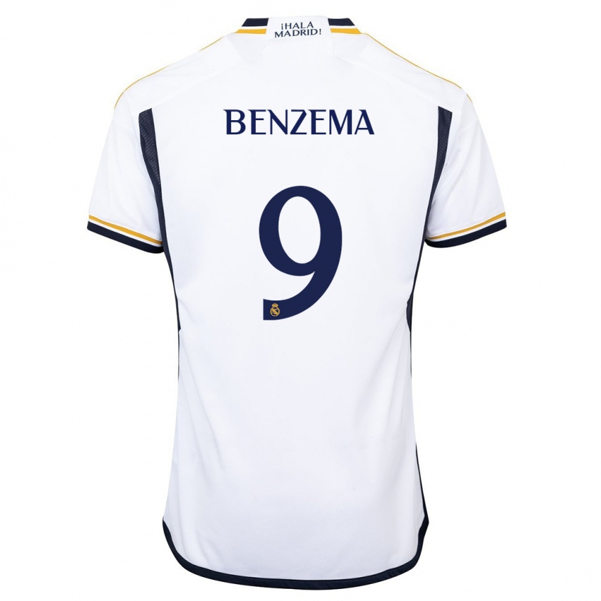Niño Camiseta Karim Benzema #9 Blanco 1ª Equipación 2023/24 La Camisa México