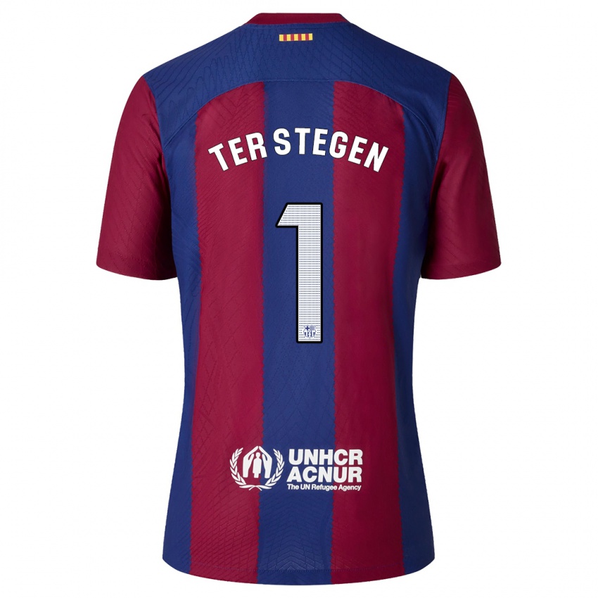 Niño Camiseta Marc-Andre Ter Stegen #1 Rojo Azul 1ª Equipación 2023/24 La Camisa México