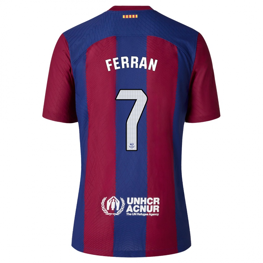 Niño Camiseta Ferran Torres #7 Rojo Azul 1ª Equipación 2023/24 La Camisa México