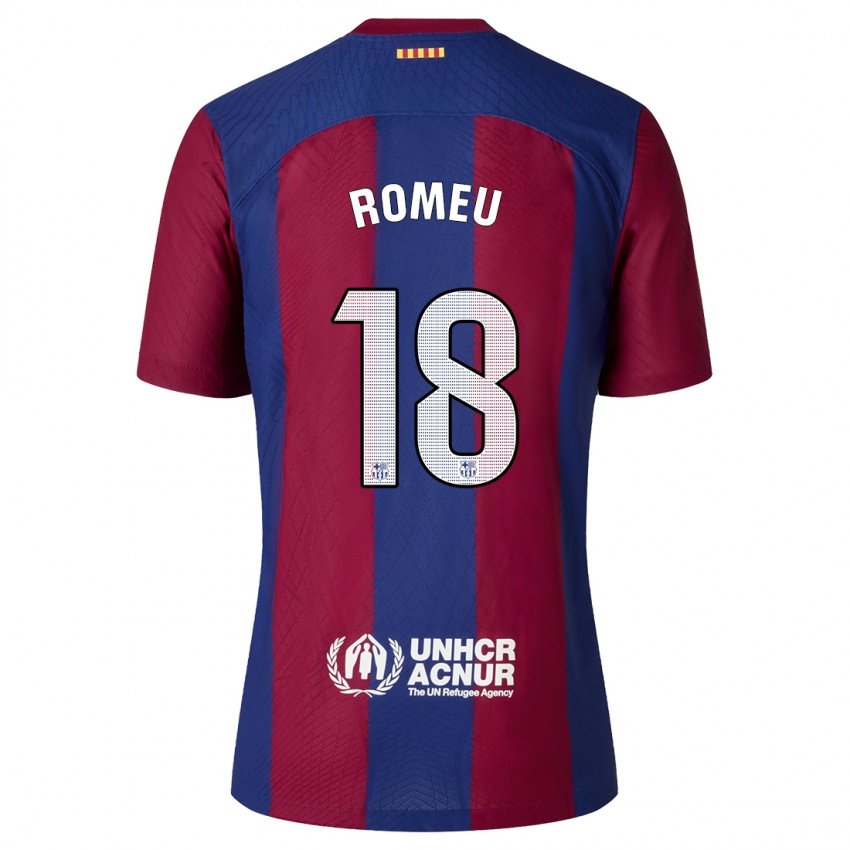 Niño Camiseta Oriol Romeu #18 Rojo Azul 1ª Equipación 2023/24 La Camisa México