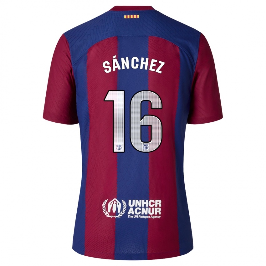 Niño Camiseta Edu Sánchez #16 Rojo Azul 1ª Equipación 2023/24 La Camisa México