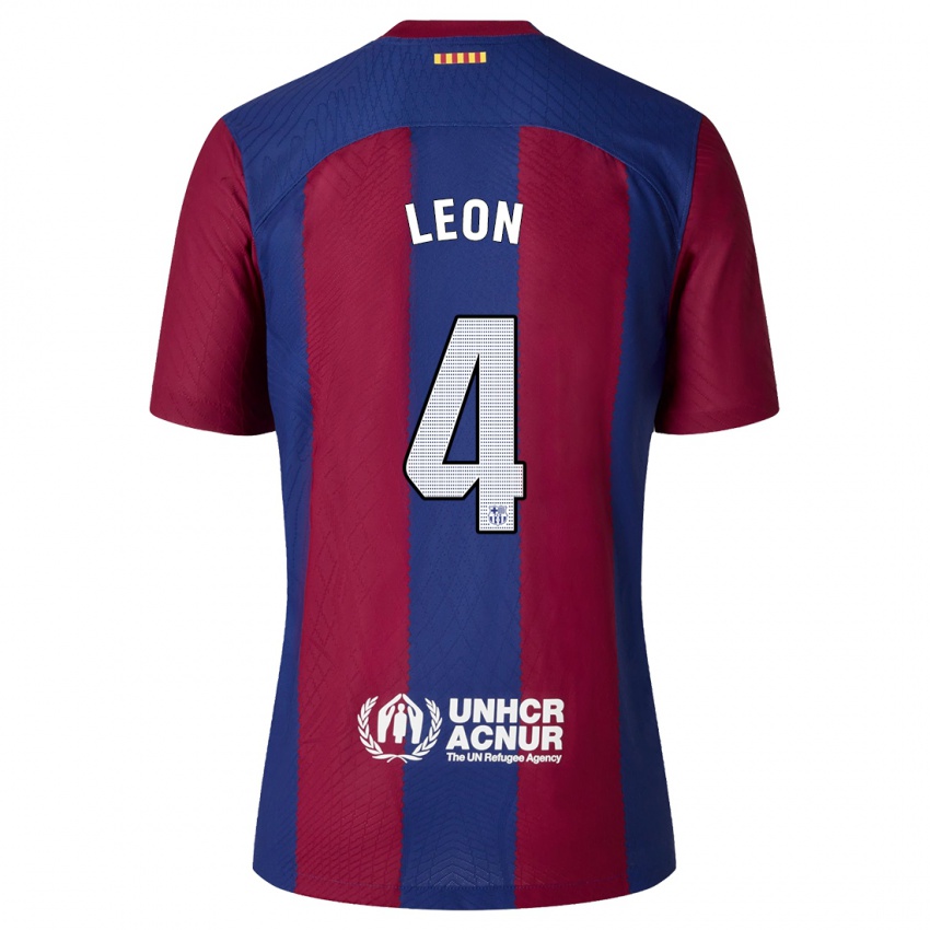 Niño Camiseta Maria Pilar Leon #4 Rojo Azul 1ª Equipación 2023/24 La Camisa México