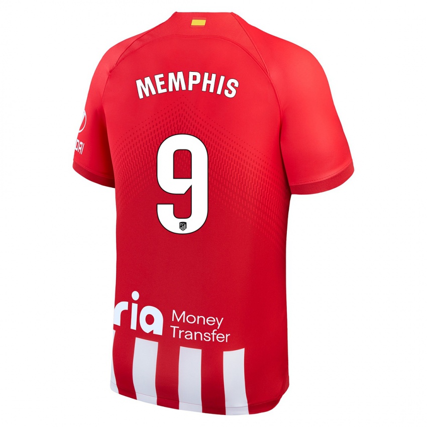 Niño Camiseta Memphis Depay #9 Rojo Blanco 1ª Equipación 2023/24 La Camisa México