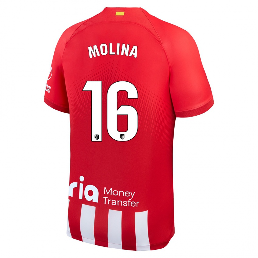 Niño Camiseta Nahuel Molina #16 Rojo Blanco 1ª Equipación 2023/24 La Camisa México