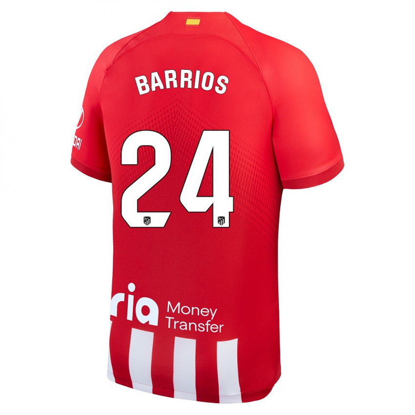 Niño Camiseta Pablo Barrios #24 Rojo Blanco 1ª Equipación 2023/24 La Camisa México