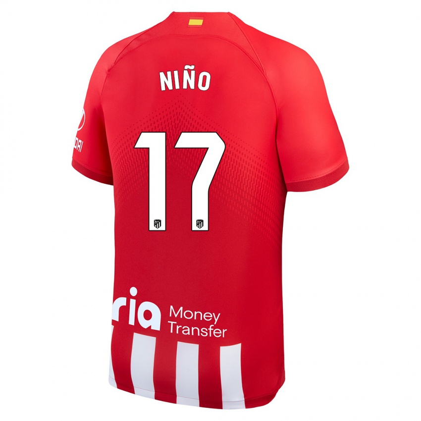 Niño Camiseta Adrián Niño #17 Rojo Blanco 1ª Equipación 2023/24 La Camisa México