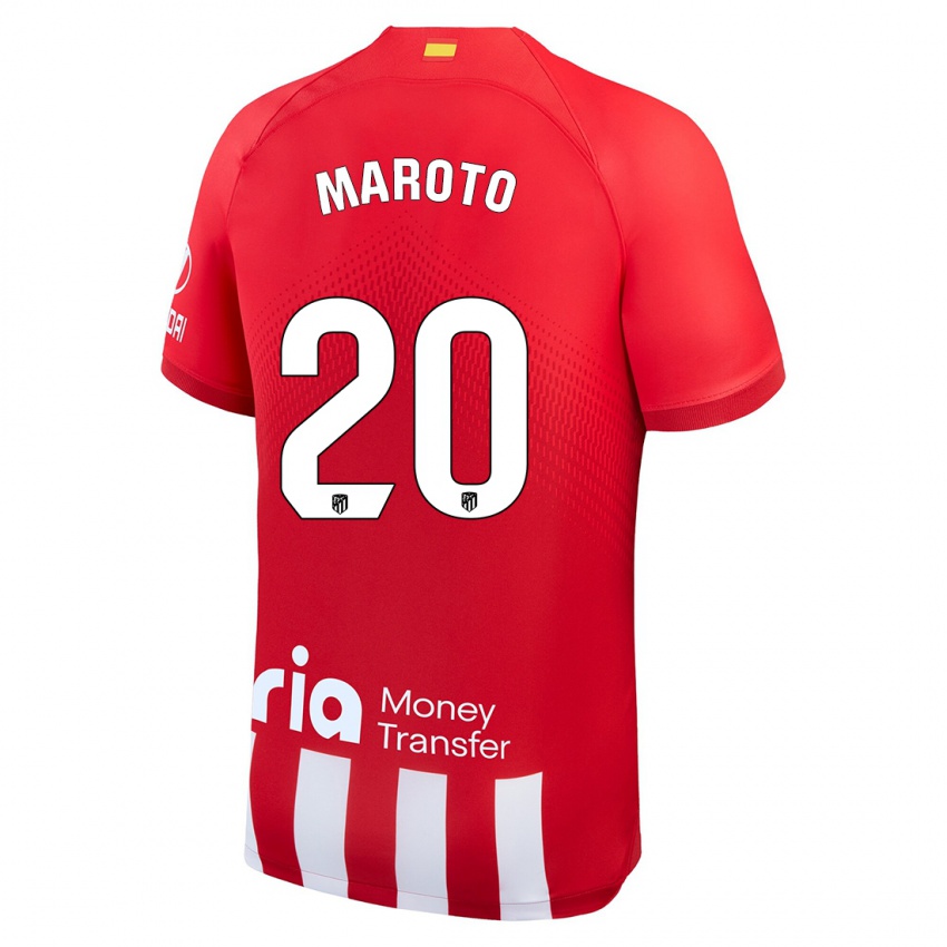Niño Camiseta Mario Maroto #20 Rojo Blanco 1ª Equipación 2023/24 La Camisa México