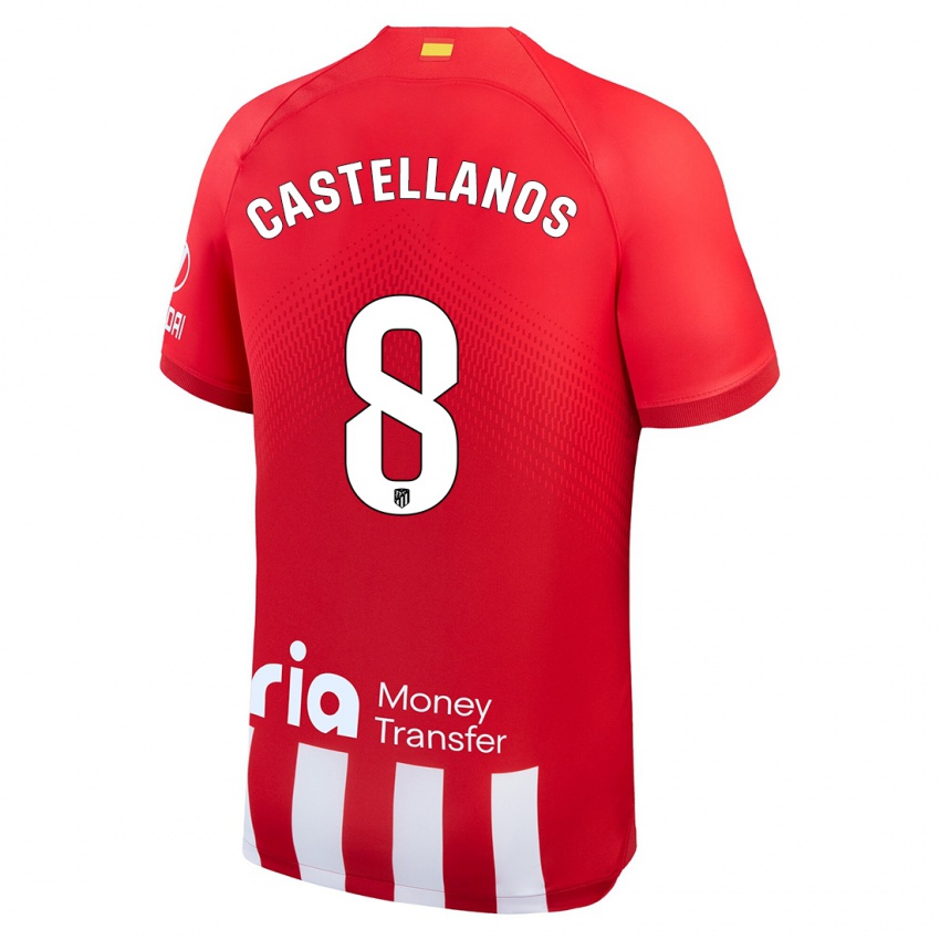 Niño Camiseta Jorge Castellanos #8 Rojo Blanco 1ª Equipación 2023/24 La Camisa México