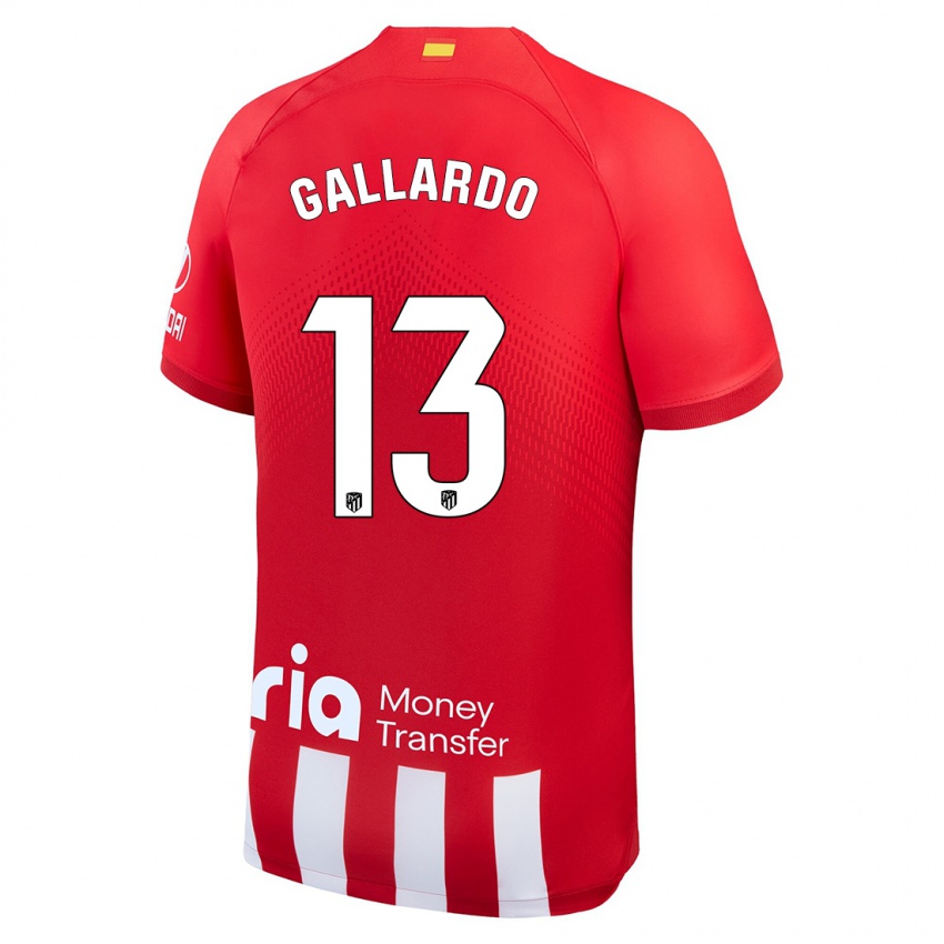 Niño Camiseta Lola Gallardo #13 Rojo Blanco 1ª Equipación 2023/24 La Camisa México