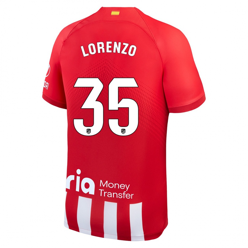 Niño Camiseta Diego Lorenzo #35 Rojo Blanco 1ª Equipación 2023/24 La Camisa México