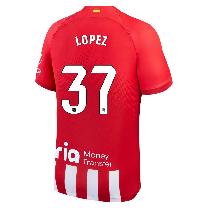 Niño Camiseta Alex Lopez #37 Rojo Blanco 1ª Equipación 2023/24 La Camisa México