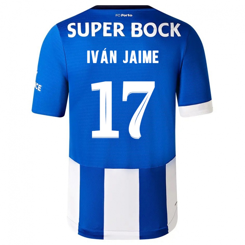 Niño Camiseta Iván Jaime #17 Azul Blanco 1ª Equipación 2023/24 La Camisa México