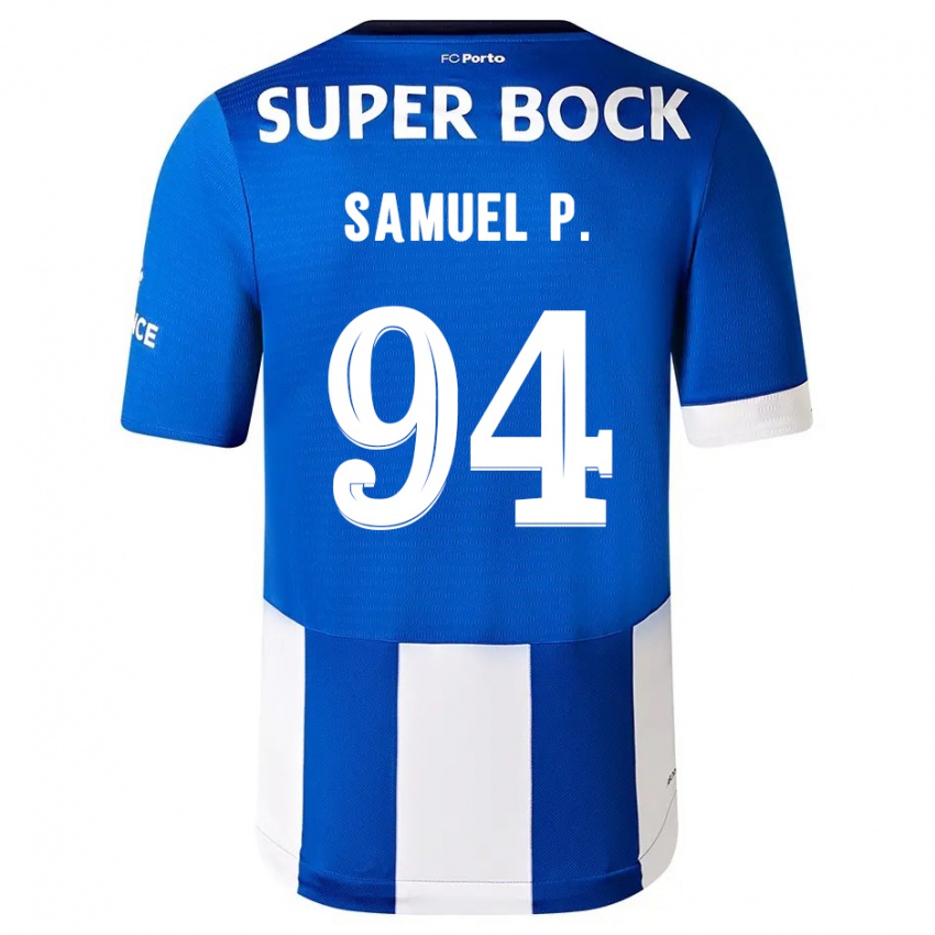 Niño Camiseta Samuel #94 Azul Blanco 1ª Equipación 2023/24 La Camisa México