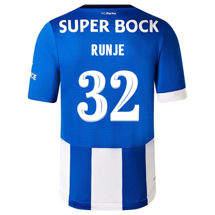 Niño Camiseta Roko Runje #32 Azul Blanco 1ª Equipación 2023/24 La Camisa México