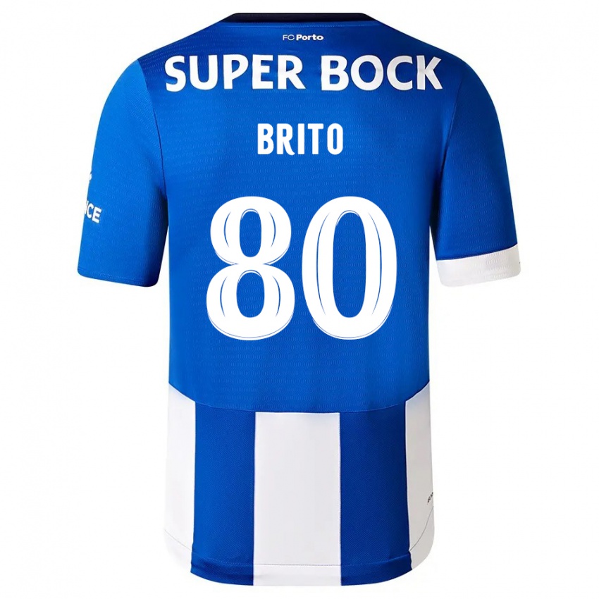Niño Camiseta Luan Brito #80 Azul Blanco 1ª Equipación 2023/24 La Camisa México