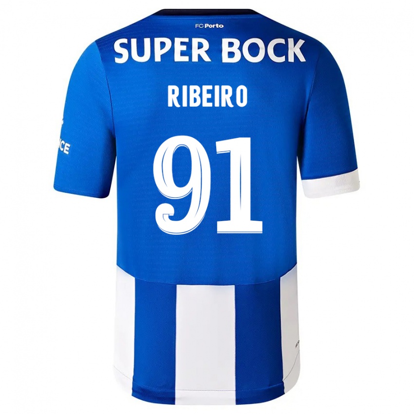 Niño Camiseta Gonçalo Ribeiro #91 Azul Blanco 1ª Equipación 2023/24 La Camisa México