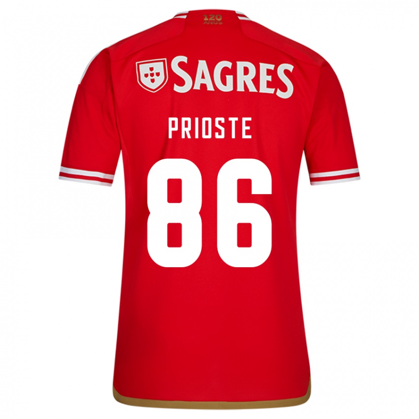 Niño Camiseta Diogo Prioste #86 Rojo 1ª Equipación 2023/24 La Camisa México