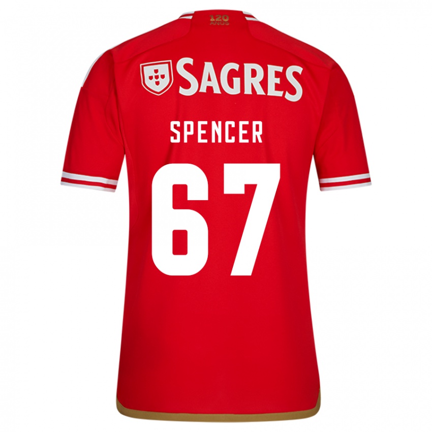 Niño Camiseta Diogo Spencer #67 Rojo 1ª Equipación 2023/24 La Camisa México