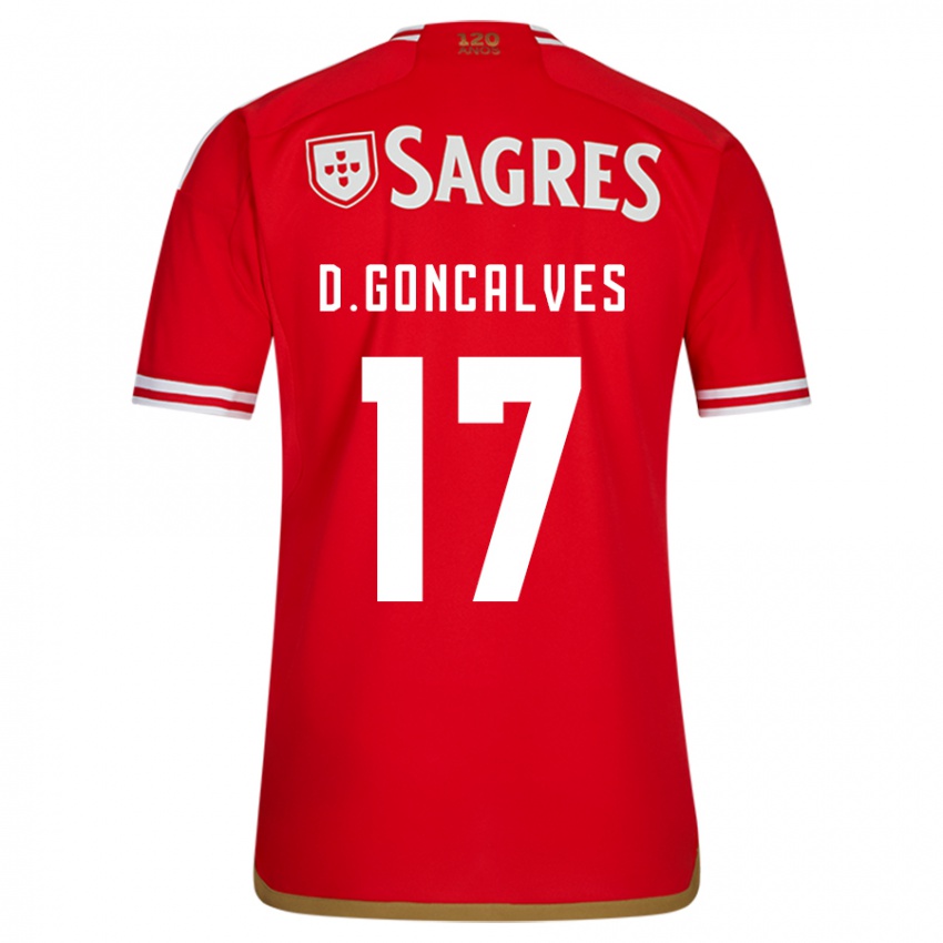 Niño Camiseta Diogo Goncalves #17 Rojo 1ª Equipación 2023/24 La Camisa México