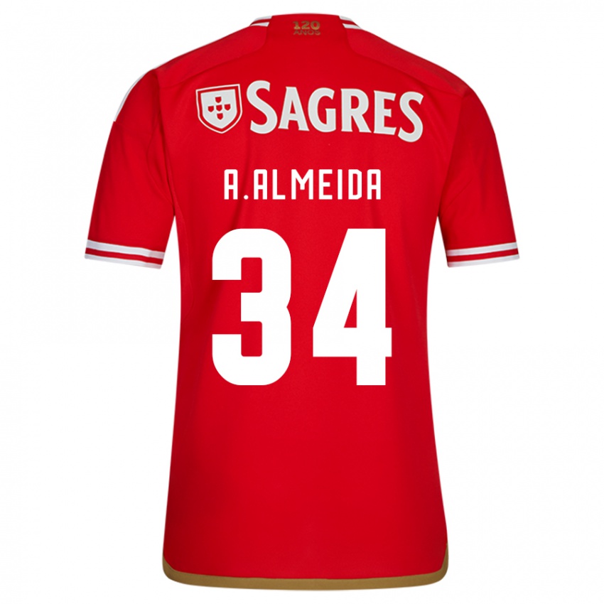 Niño Camiseta Andre Almeida #34 Rojo 1ª Equipación 2023/24 La Camisa México