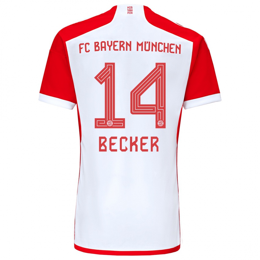 Niño Camiseta Lennard Becker #14 Rojo Blanco 1ª Equipación 2023/24 La Camisa México