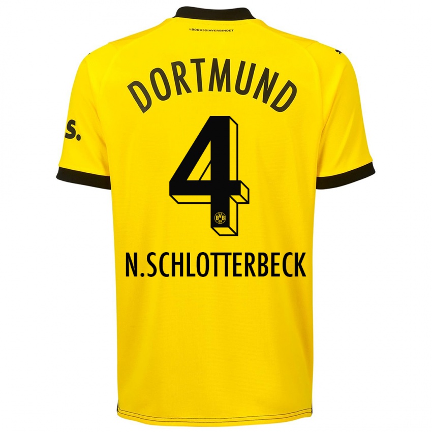 Niño Camiseta Nico Schlotterbeck #4 Amarillo 1ª Equipación 2023/24 La Camisa México