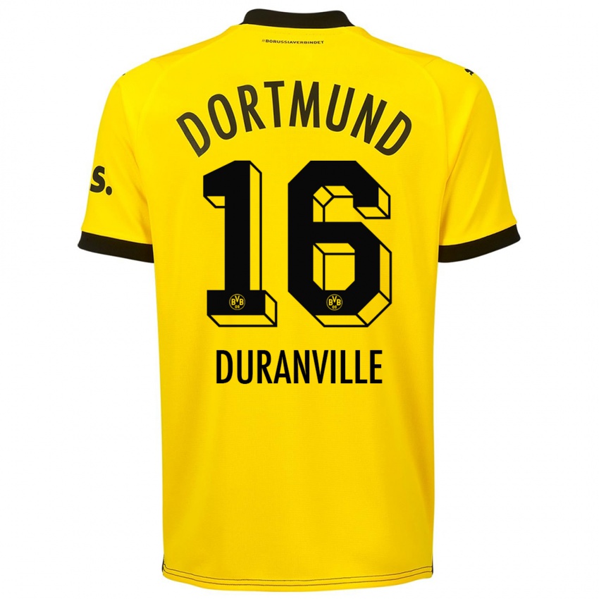 Niño Camiseta Julien Duranville #16 Amarillo 1ª Equipación 2023/24 La Camisa México