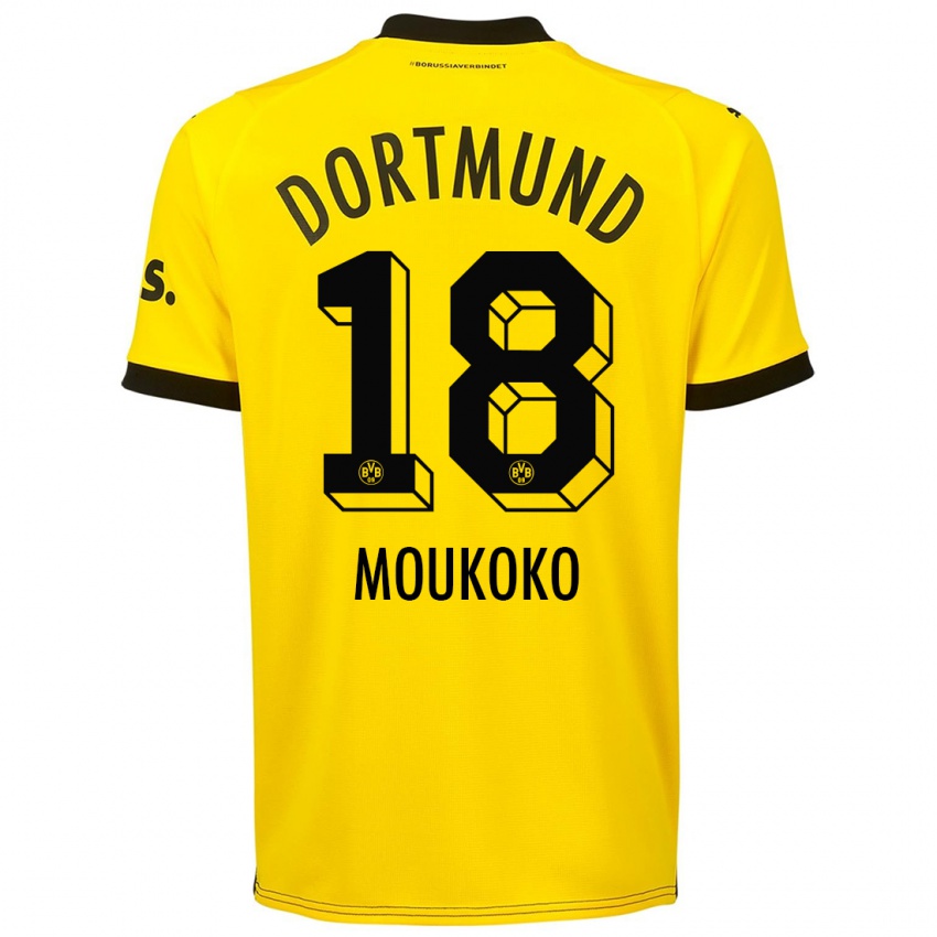 Niño Camiseta Youssoufa Moukoko #18 Amarillo 1ª Equipación 2023/24 La Camisa México