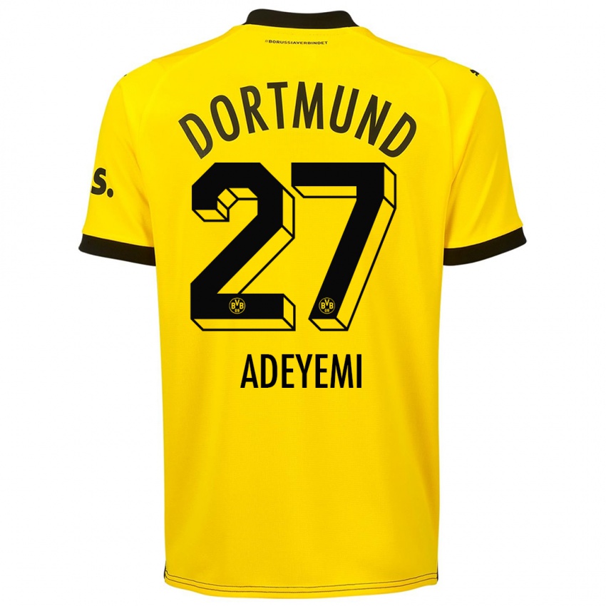 Niño Camiseta Karim Adeyemi #27 Amarillo 1ª Equipación 2023/24 La Camisa México